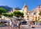 People in street at Santa Maria Assunta Church in Positano