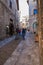 People on the streets of Assisi in Perugia, Italy