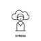 people, stress, cloud, think icon. Element of human positive thinking icon. Thin line icon for website design and development, app