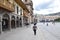 People stroll through the Plaza de Armas of the city of Cusco, Peru