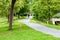 People strolling along quiet path in West Lake Park