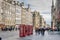 People Strolling along the Royal Mile in Edinburgh on a Cloudy Day