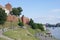 People strolling along the Vistula river