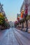 People are strolling on avenida de la constitucion in Sevilla, Spain