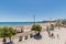 people strolling on the (Grande Plage) large beach of Les Sables d Olonne, France