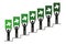 People on success stairs pictogram with arrow to the top