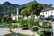 People sunbathing at the beach of Varallo Sesia village, Italy