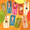 People Sunbathing on Towels on Sunny Beach Set, Top View of Lying Young Men and Women in Swimwear Vector Illustration