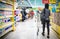 People take a cart shopping in Supermarket at Sukhumvit road Onnut Prakanong Bangkok Thailand