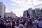 People take part in demonstration in Minsk, August 16, 2020 against the police violence in country and the illegally operating