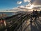 People taking pictures from a view point in Malaga