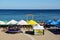 The people taking sunbath on a beach and swimming in the Black Sea on August 8, 2021 in Chornomorsk, Ukraine