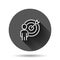 People target icon in flat style. Search human vector illustration on black round background with long shadow effect. Job