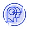 People, Teaching, Head, Mind Blue Dotted Line Line Icon
