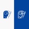 People, Teaching, Head, Mind Line and Glyph Solid icon Blue banner Line and Glyph Solid icon Blue banner