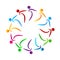 People team work together union multi color people work together logo with tie,business people logo