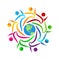 People team work together union multi color people work together logo with tie,business people logo with globe