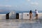 People on the terrace, Fira, Santorini Island, Greece