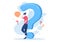 People Thinking to Make Decision, Problem Solving and Find Creative Ideas with Question Mark in Flat Illustration for Poster