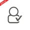 People tick icon. Line vector illustration on white background