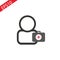 People tick line icon on white background