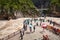 People at the Tiger Leaping Gorge rough waters viewpoint.