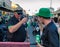 People toasting drinks on St Patrick`s Day in New Orleans