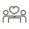 People together love heart community and partnership line icon