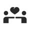 People together love heart community and partnership silhouette icon