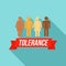 People tolerance logo, flat style