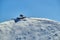 People and tourist hostel on top of Sniezka in the Giant Mountains