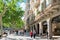 People and tourists walking on one of the most important avenues in downtown Barcelona city