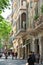 People and tourists walking on one of the most important avenues in downtown Barcelona city