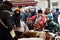 People trade typical lithuanian clay pots, Vilnius