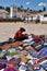 People trades traditional souvenirs in Chinchero, Peru