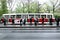 People in a tram station, Prague