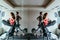 People traning in gym on various machines