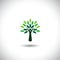 People tree icon with green leaves