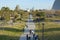 People in the Turia Gardens of Valencia, Spain