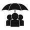 People under umbrella icon, simple style