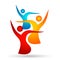 People union team work wellness happiness group work logo icon