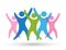 People union team work wellness success group happiness group work hands up crowd of people logo icon