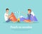 People on Vacation Flat Design Vector Web Banner