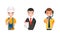 People of Various Professions Set, Air Traffic Controller, Businessman, Construction Worker Characters Cartoon Vector