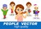 People vector with children\'s characters