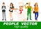 People vector with various characters