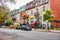 People and Victorian houses on famous landmark Saint Denis street in Montreal