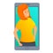 People video call icon, cartoon style