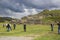 People visit the ancient sacsayhuaman walls