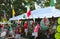 People Visit A Booth at the Memphis Italian Festival
